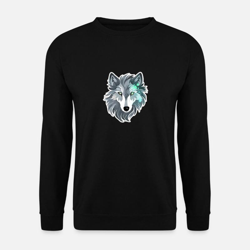 Wolf - Illustration - Unisex Pullover - Schwarz