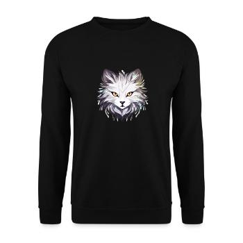 Chat - illustration - Sweat-shirt Unisexe - noir - Devant - Alina (178cm) & Michal (187cm)