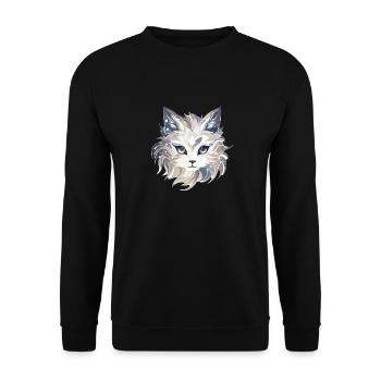 Chat - illustration - Sweat-shirt Unisexe - noir - Devant - Alina (178cm) & Michal (187cm)