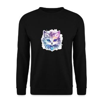 Chat - illustration - Sweat-shirt Unisexe - noir - Devant - Alina (178cm) & Michal (187cm)