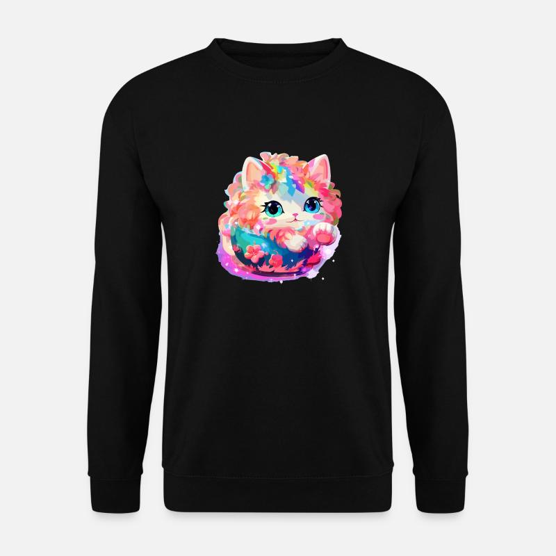 Katze - Illustration - Unisex Pullover - Schwarz