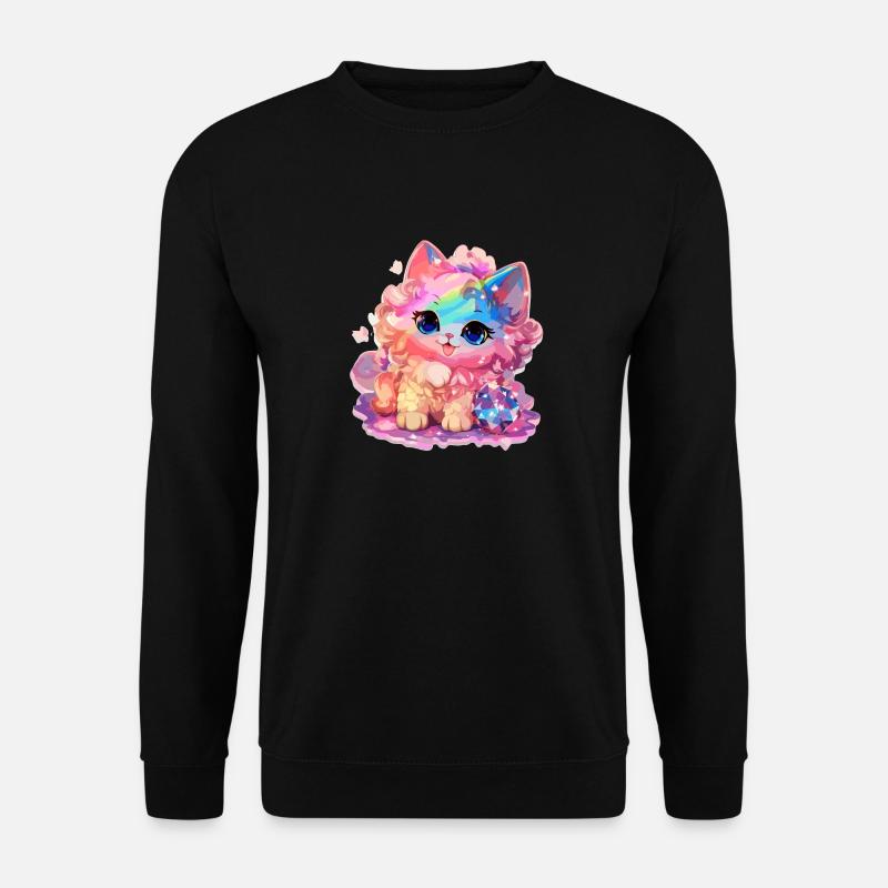 Katze - Illustration - Unisex Pullover - Schwarz