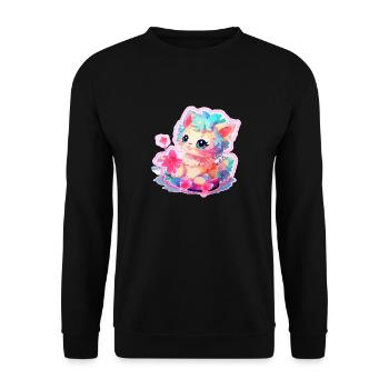 Chat - illustration - Sweat-shirt Unisexe - noir - Devant - Alina (178cm) & Michal (187cm)