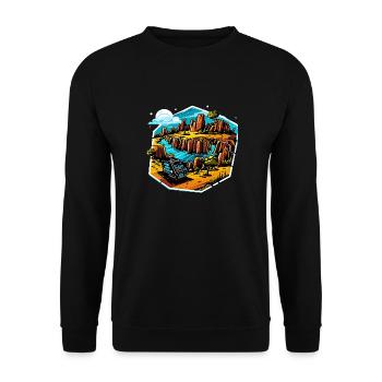 Paysage - Illustration - Sweat-shirt Unisexe - noir - Devant - Alina (178cm) & Michal (187cm)