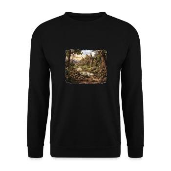Landscape - Illustration - Unisex Sweatshirt - black - Front - Alina (178cm) & Michal (187cm)