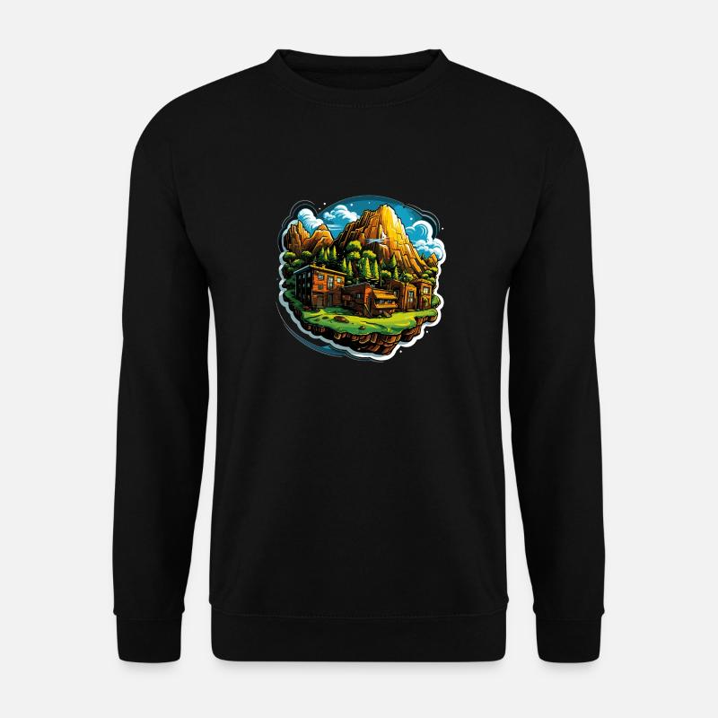 Landschaft - Illustration - Unisex Pullover - Schwarz