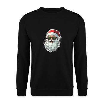 Weihnachtsmann - Illustration - Unisex Pullover - Schwarz - Vorne - Alina (178cm) & Michal (187cm)