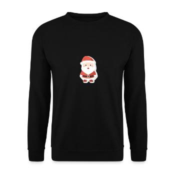 Weihnachtsmann - Illustration - Unisex Pullover - Schwarz - Vorne - Alina (178cm) & Michal (187cm)