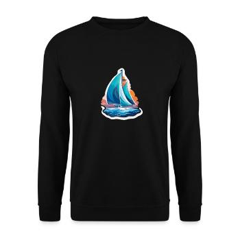 Sailboat - illustration - Unisex Sweatshirt - black - Front - Alina (178cm) & Michal (187cm)
