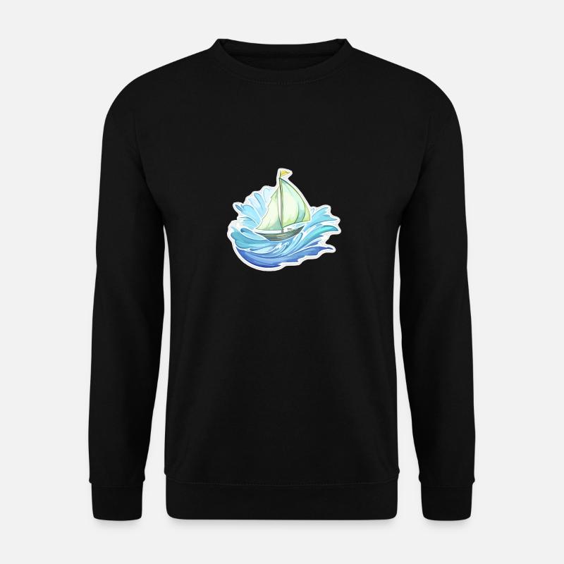 Sailboat - illustration - Unisex Sweatshirt - black