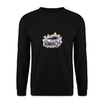 Auto - Illustration - Unisex Pullover - Schwarz - Vorne - Alina (178cm) & Michal (187cm)