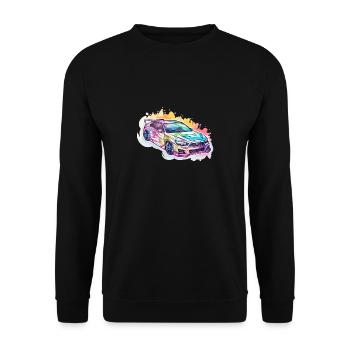Car - Illustration - Unisex Sweatshirt - black - Front - Alina (178cm) & Michal (187cm)