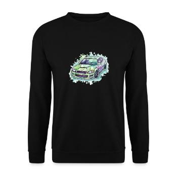 Auto - Illustration - Unisex Pullover - Schwarz - Vorne - Alina (178cm) & Michal (187cm)