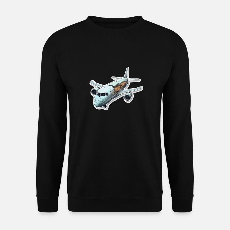 Flugzeug - Illustration - Unisex Pullover - Schwarz