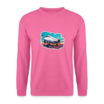 Flugzeug - Illustration - Unisex Pullover - Pink - Vorne
