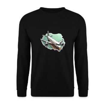 Airplane - illustration - Unisex Sweatshirt - black - Front - Alina (178cm) & Michal (187cm)