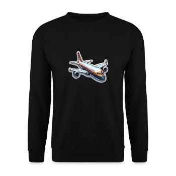 Airplane - illustration - Unisex Sweatshirt - black - Front - Alina (178cm) & Michal (187cm)
