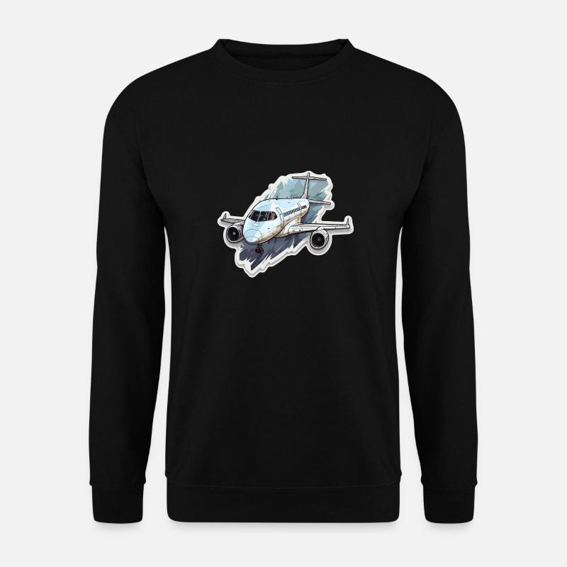 Flugzeug - Illustration - Unisex Pullover - Schwarz