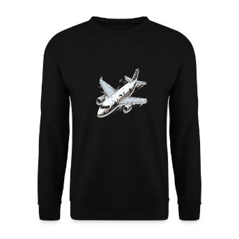 Airplane - illustration - Unisex Sweatshirt - black - Front - Alina (178cm) & Michal (187cm)