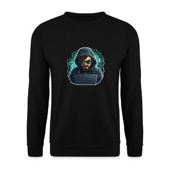 Hacker éthique - Illustration - Sweat-shirt Unisexe - noir - Devant - Alina (178cm) & Michal (187cm)