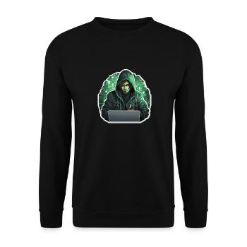 Hacker éthique - Illustration - Sweat-shirt Unisexe - noir - Devant - Alina (178cm) & Michal (187cm)