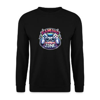 Gaming Zone - Controller Illustration - Unisex Pullover - Schwarz - Vorne - Alina (178cm) & Michal (187cm)
