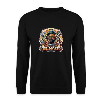 GrillMaster - Grill Illustration - Unisex Sweatshirt - black - Front - Alina (178cm) & Michal (187cm)