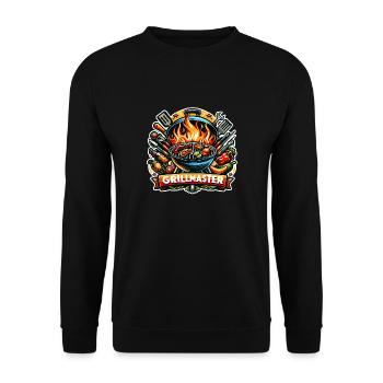 GrillMaster - Grill Illustration - Unisex Sweatshirt - black - Front - Alina (178cm) & Michal (187cm)