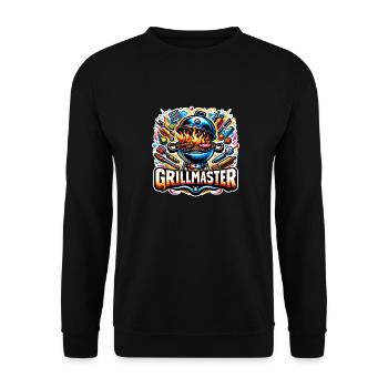 GrillMaster - Grill Illustration - Unisex Sweatshirt - black - Front - Alina (178cm) & Michal (187cm)