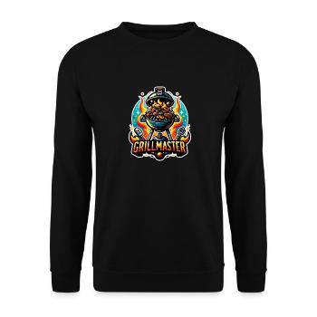 GrillMaster - Grill Illustration - Unisex Sweatshirt - black - Front - Alina (178cm) & Michal (187cm)
