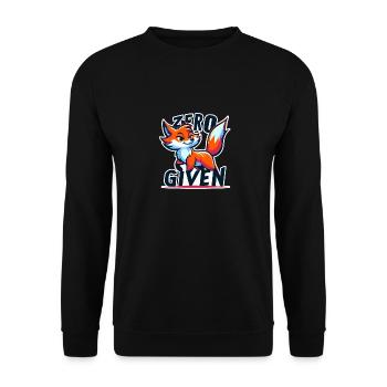 Zéro donné - Illustration de renard - Sweat-shirt Unisexe - noir - Devant - Alina (178cm) & Michal (187cm)