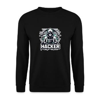 Hacker - Illustration - Sweat-shirt Unisexe - noir - Devant - Alina (178cm) & Michal (187cm)