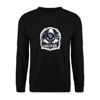 Hacker - Illustration - Sweat-shirt Unisexe - noir - Devant - Alina (178cm) & Michal (187cm)