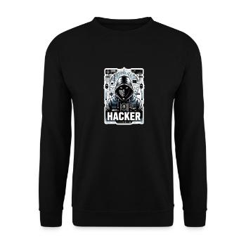 Hacker - Illustration - Sweat-shirt Unisexe - noir - Devant - Alina (178cm) & Michal (187cm)