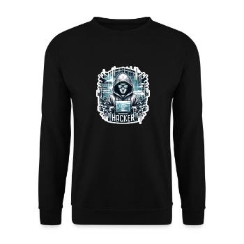 Hacker - Illustration - Sweat-shirt Unisexe - noir - Devant - Alina (178cm) & Michal (187cm)