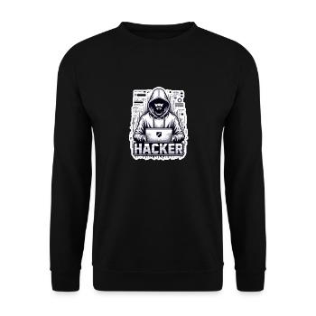 Hacker - Illustration - Sweat-shirt Unisexe - noir - Devant - Alina (178cm) & Michal (187cm)