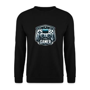 Pro Gamer - Controller Illustration - Unisex Pullover - Schwarz - Vorne - Alina (178cm) & Michal (187cm)