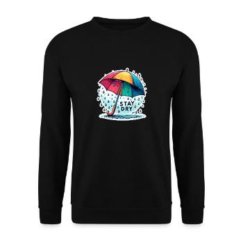 Stay Dry - Umbrella Illustration - Unisex Sweatshirt - black - Front - Alina (178cm) & Michal (187cm)