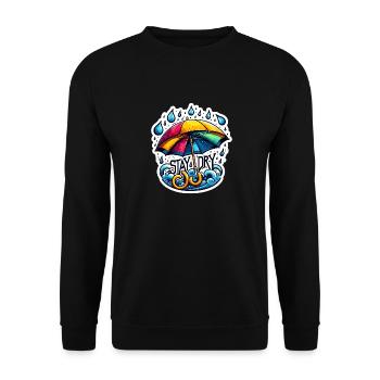Stay Dry - Umbrella Illustration - Unisex Sweatshirt - black - Front - Alina (178cm) & Michal (187cm)