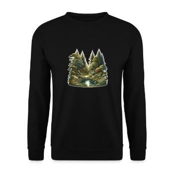 Landscape - Illustration - Unisex Sweatshirt - black - Front - Alina (178cm) & Michal (187cm)