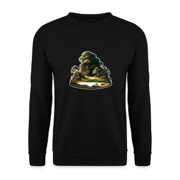 Landscape - Illustration - Unisex Sweatshirt - black - Front - Alina (178cm) & Michal (187cm)