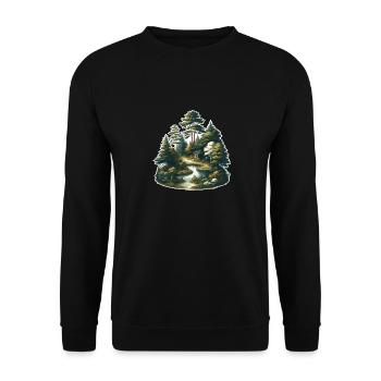 Landscape - Illustration - Unisex Sweatshirt - black - Front - Alina (178cm) & Michal (187cm)