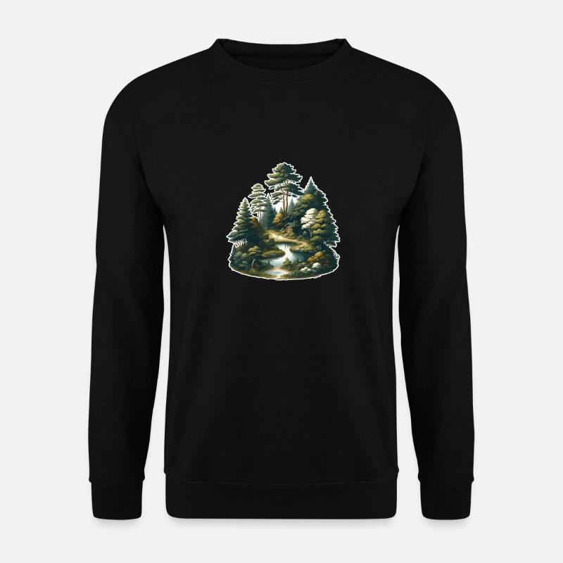 Landschaft - Illustration - Unisex Pullover - Schwarz