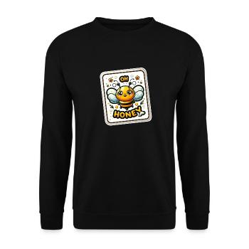 Oh Honey - Bees Illustration - Unisex Sweatshirt - black - Front - Alina (178cm) & Michal (187cm)