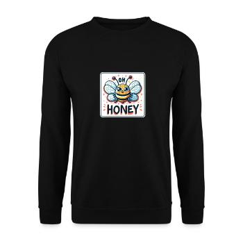 Oh Honey - Bees Illustration - Unisex Sweatshirt - black - Front - Alina (178cm) & Michal (187cm)