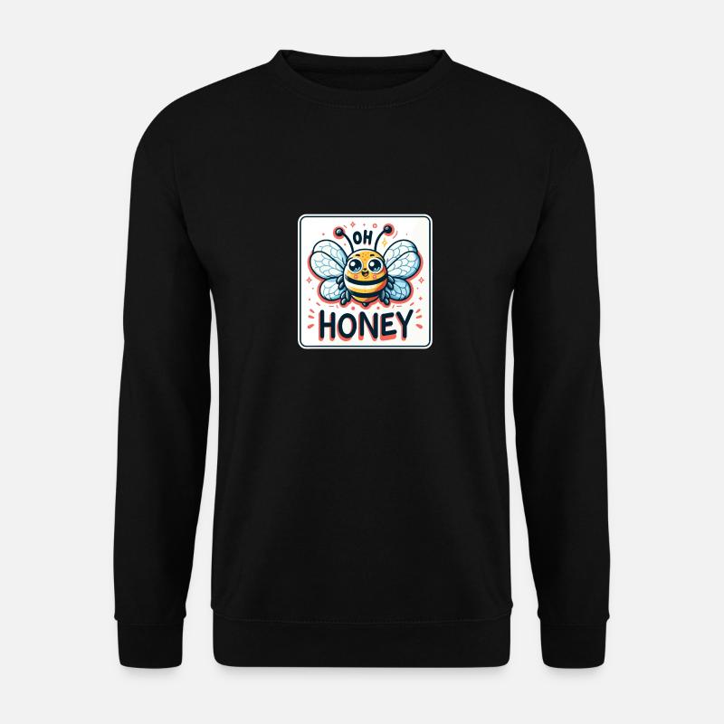 Oh Honey - Bees Illustration - Unisex Sweatshirt - black