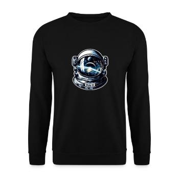 Dream Big - Astronaut Illustration - Unisex Pullover - Schwarz - Vorne - Alina (178cm) & Michal (187cm)