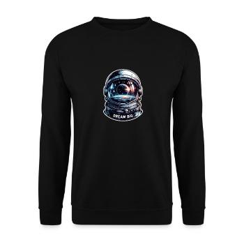 Dream Big - Astronaut Illustration - Unisex Pullover - Schwarz - Vorne - Alina (178cm) & Michal (187cm)