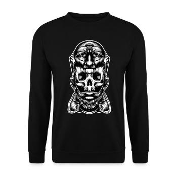 Face helmet - Unisex Sweatshirt - black - Front - Alina (178cm) & Michal (187cm)