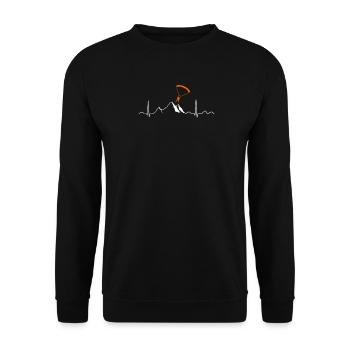 Heartbeat paragliding - Unisex Sweatshirt - black - Front - Alina (178cm) & Michal (187cm)